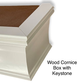 Wood Cornice Box - Stained or Painted - with Keystone - Queen